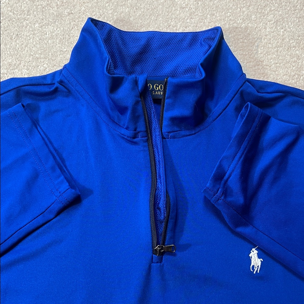Polo Golf Ralph Lauren Mens Pullover 1/4 Zip Shirt Royal Blue Bear Trap Dunes XL